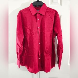 Izod Slim Fit Stretch Button Up Shirt L 16 - 16 1/2   32/33